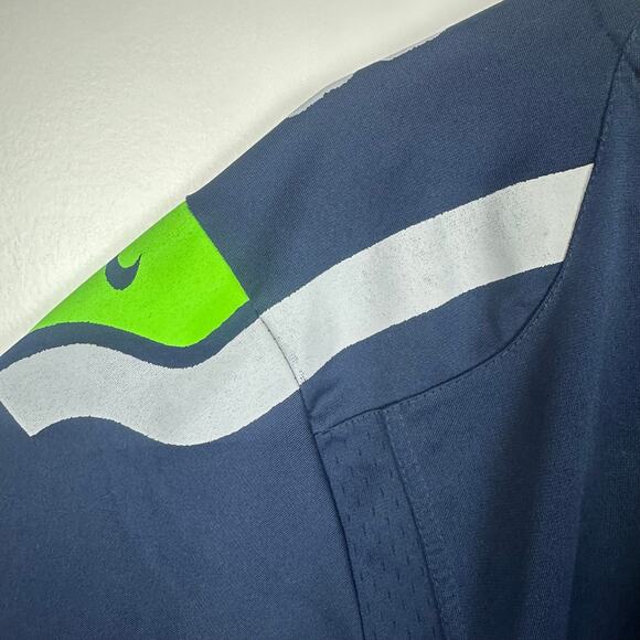 Nike NFL On Field Mens Seattle Seahawks #3 Russell Wilson Blue Home Jersey XL - Picture 8 of 13